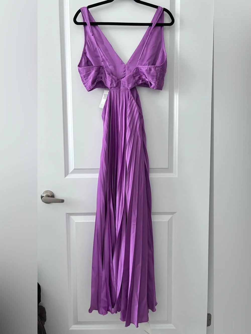 NWT Abercrombie & Fitch Size L Giselle Pleated Cutout Maxi Dress - Picture 4 of 10